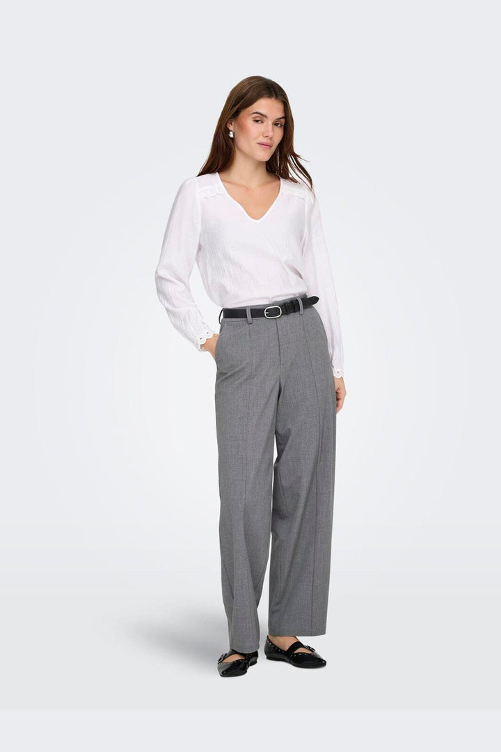 Only - Onlisadora Life Barrel Pant Tlr - 4945005 Medium Grey Melange