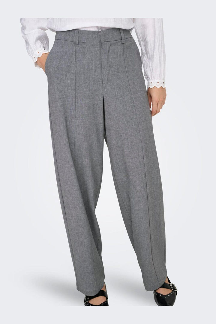 Only - Onlisadora Life Barrel Pant Tlr - 4945005 Medium Grey Melange
