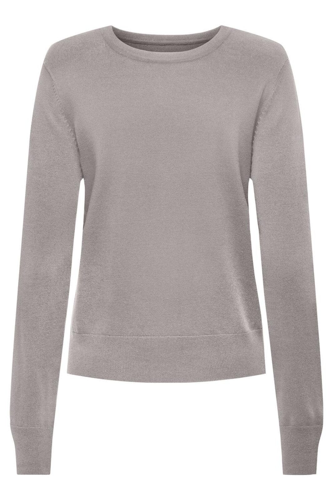 Only - Onljasmin O-Neck Pullover Knt - 4601610 Ash Strikbluser 