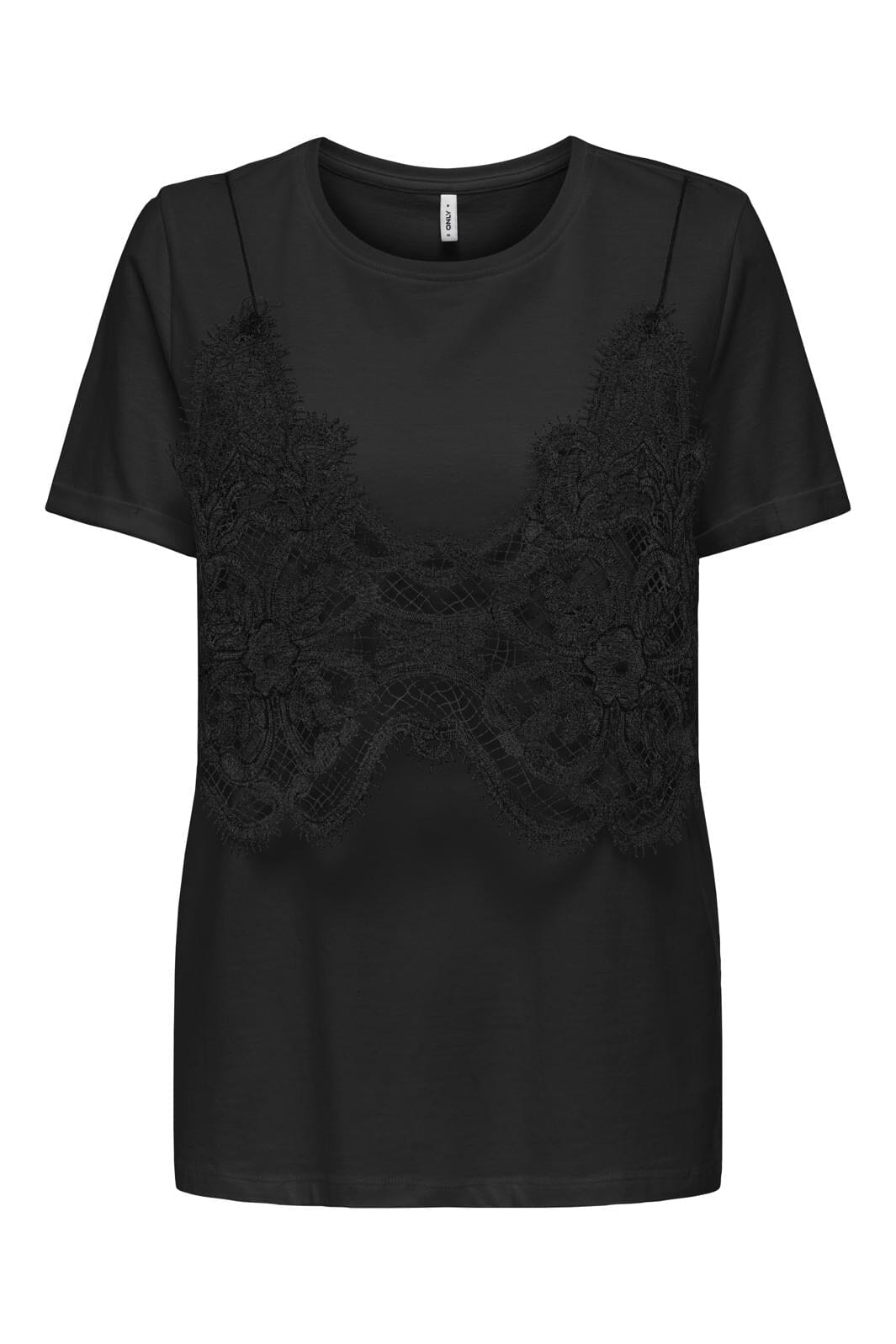 Only - Onljenny S/S Mix Top - 4649340 Black Lace Top