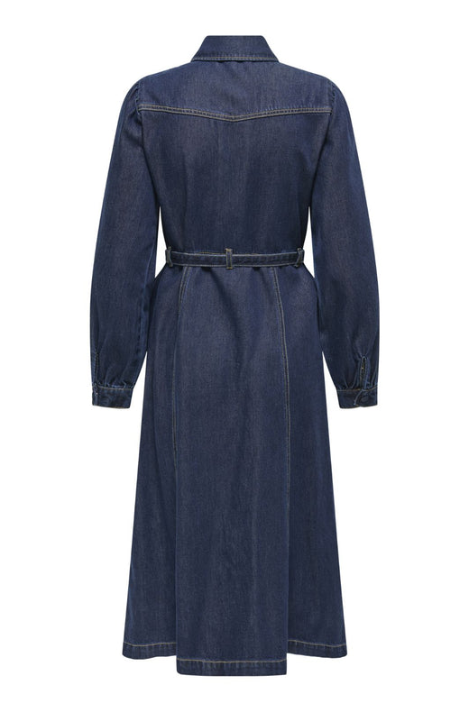 Only - Onljulie Ls Dress Qyt - 4802433 Dark Blue Denim Kjoler 