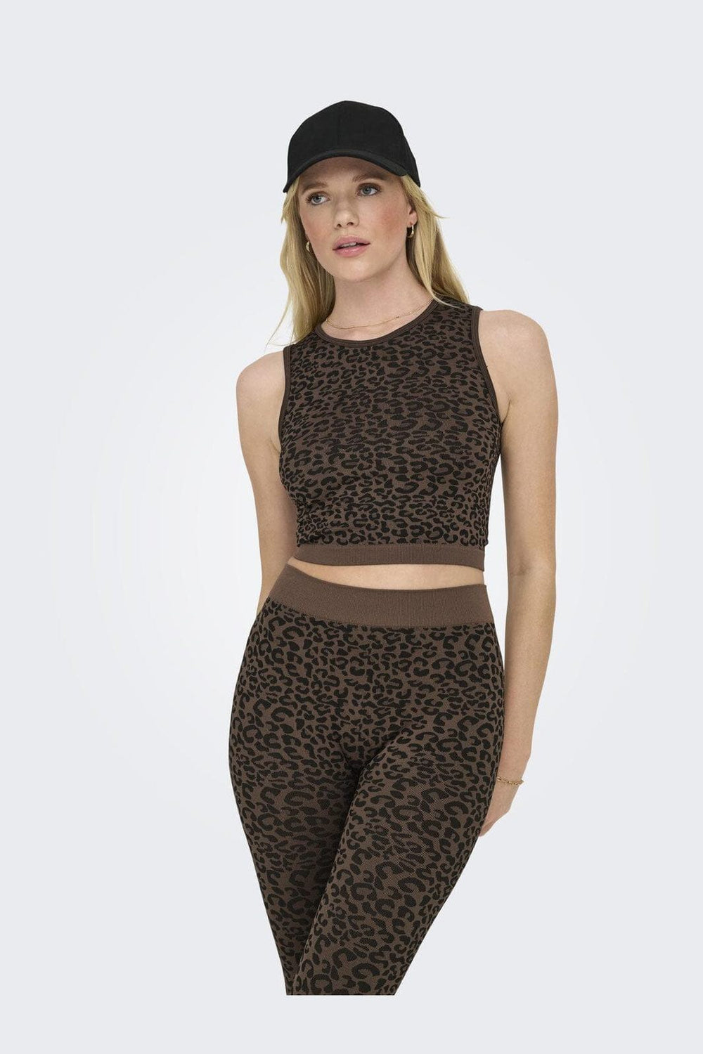 Only - Onljungle Seamless Animal Tank Top Acc - 4757835 Pinecone Leopard Pattern