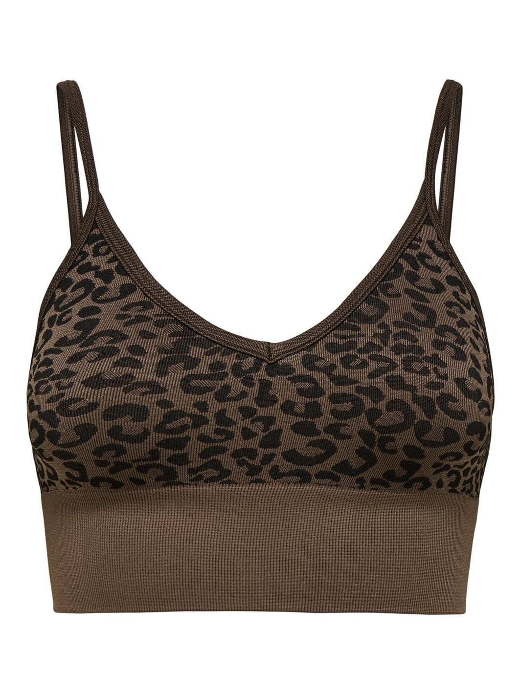 Only - Onljungle Seamless Animal V-Neck Top Acc - 4756666 Pinecone Leopard Pattern BH 