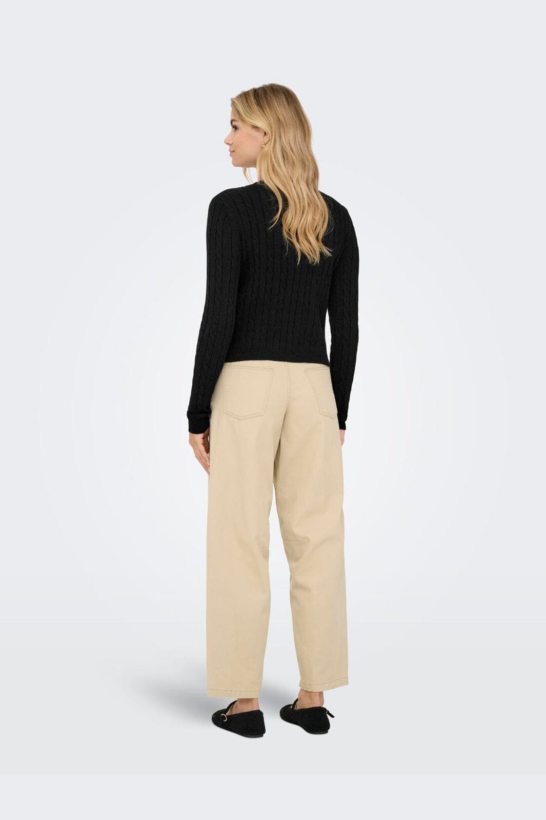 Only - Onlkatia Ls Cable Button Cardigan Cc Knt - 4959313 Black True Red Heart Emb/Dtm Button