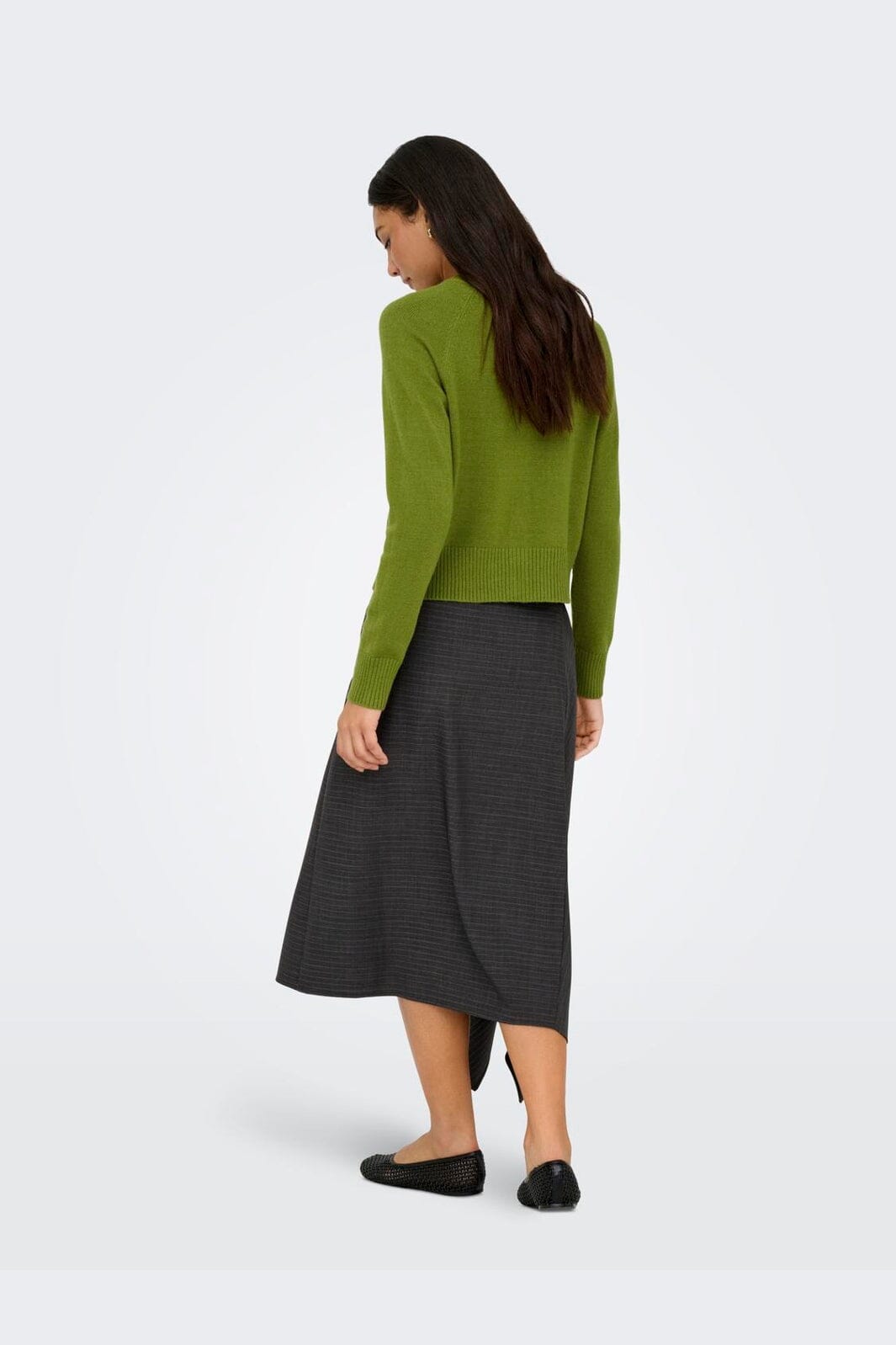 Only - Onlkatia Ls Short Cardigan Cc Knt - 4947382 Peat Moss Dtm Horn Button