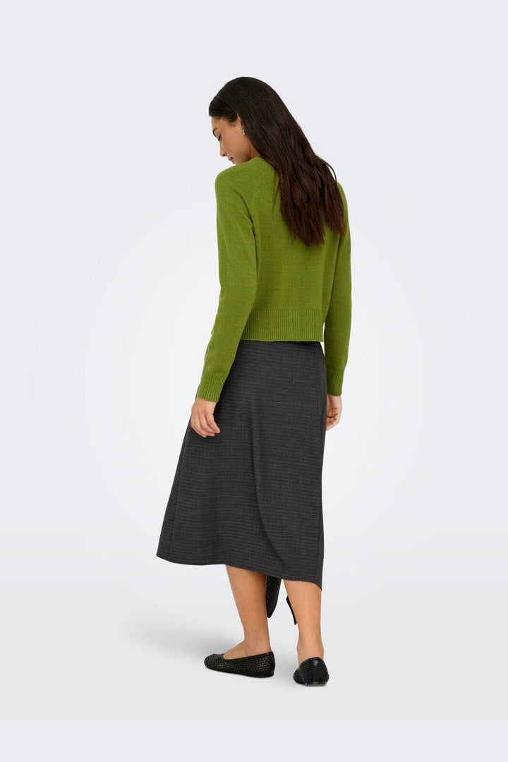 Only - Onlkatia Ls Short Cardigan Cc Knt - 4947382 Peat Moss Dtm Horn Button