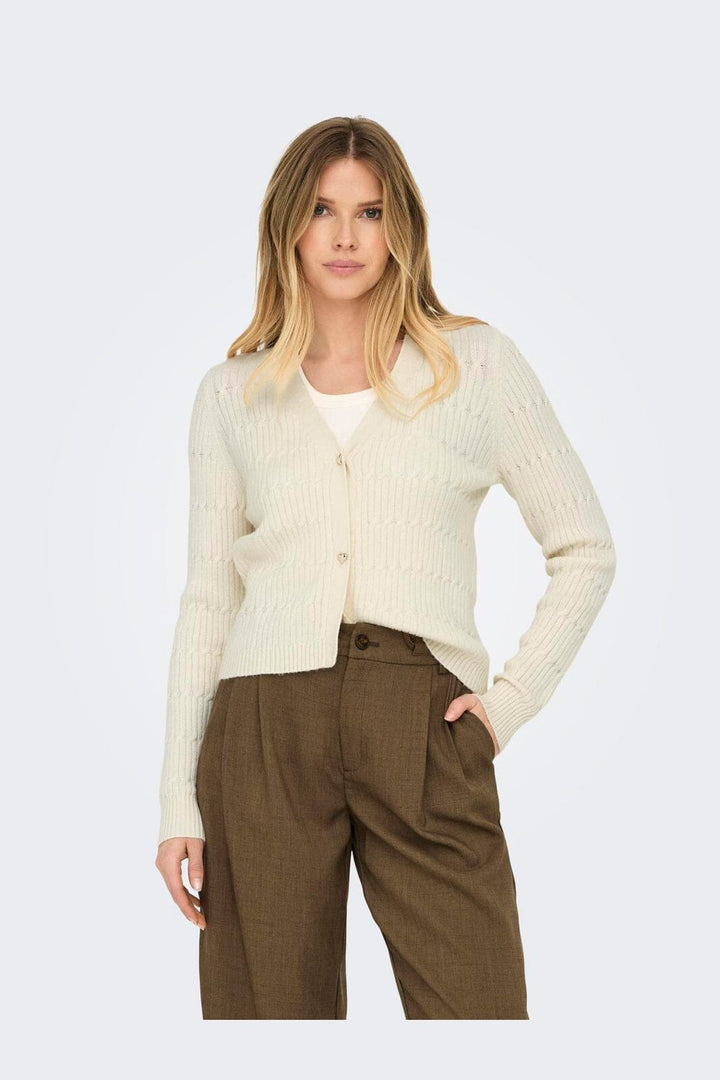 Only - Onlkatia Ls Vneck Cardi Knt - 4380537 Whitecap Gray Melange