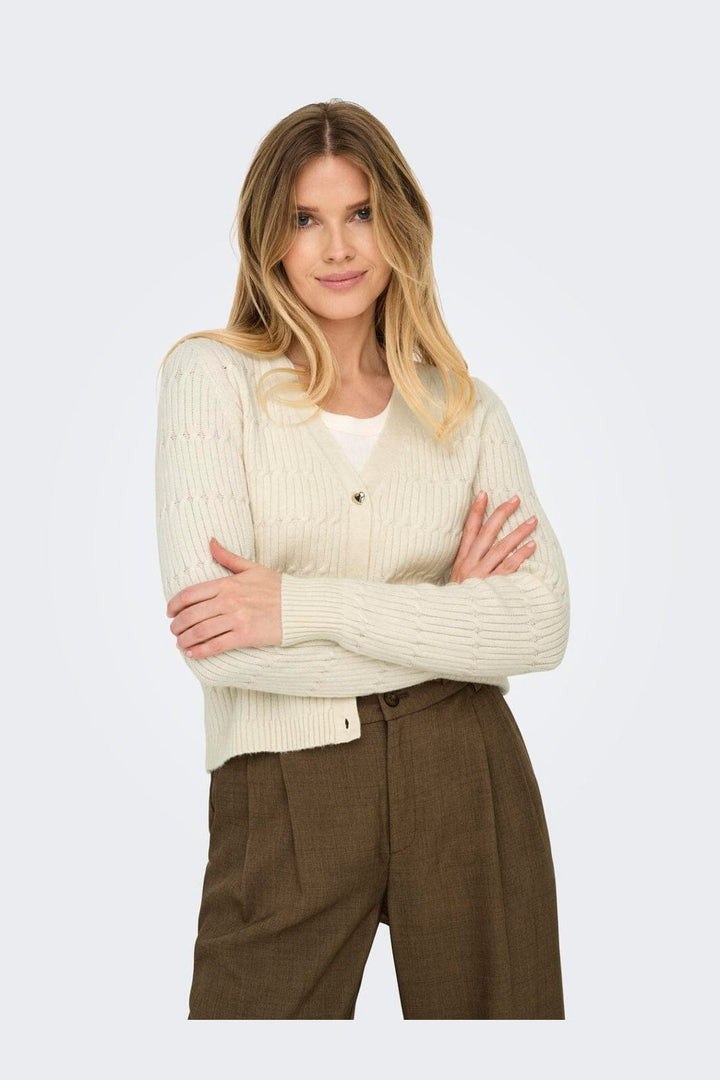 Only - Onlkatia Ls Vneck Cardi Knt - 4380537 Whitecap Gray Melange