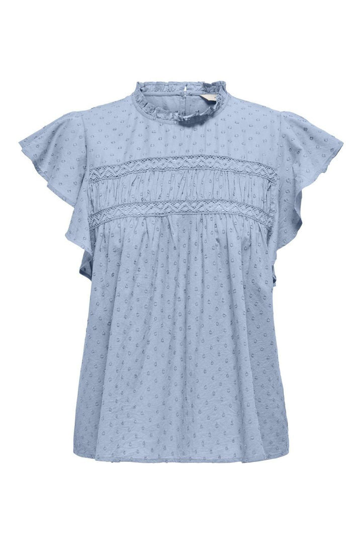 Only - Onlkatti S/S Dobby Top 15337637 - 4792126 - Cashmere Blue