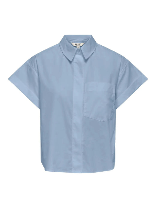 Only - Onlkeri S/S Fold Shirt - 5013734 Cashmere Blue Skjorter 