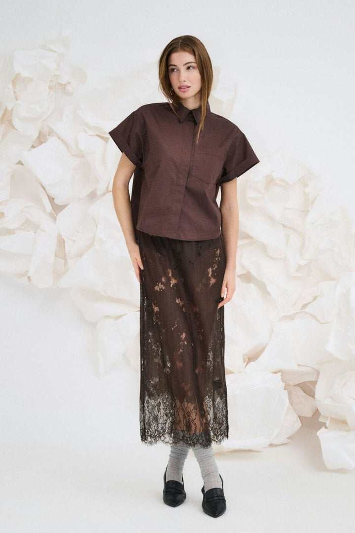 Only - Onlkeri S/S Fold Shirt - 5118366 Coffee Bean Skjorter 