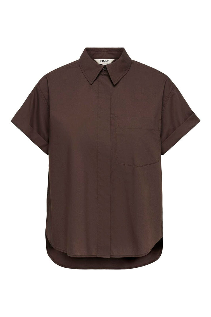Only - Onlkeri S/S Fold Shirt - 5118366 Coffee Bean