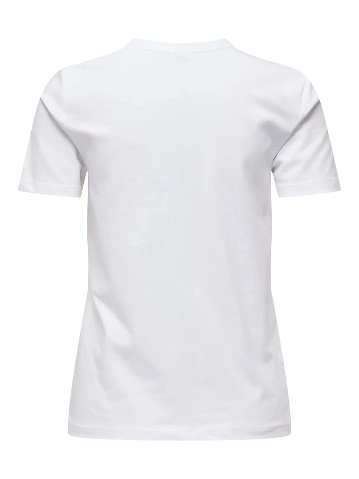 Only - Onlketty Life S/S O-Neck Top - 4947907 Bright White True Blue Flowers T-shirts 