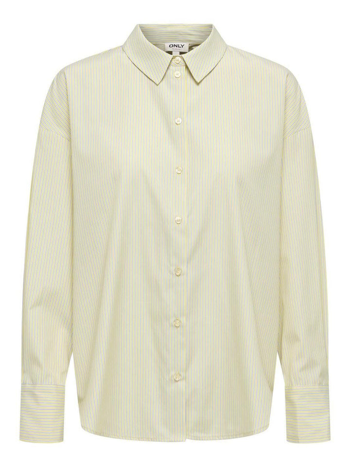 Only - Onlkiri Ls Shirt Ox - 4981575 Cloud Dancer W. Lemon Meringue