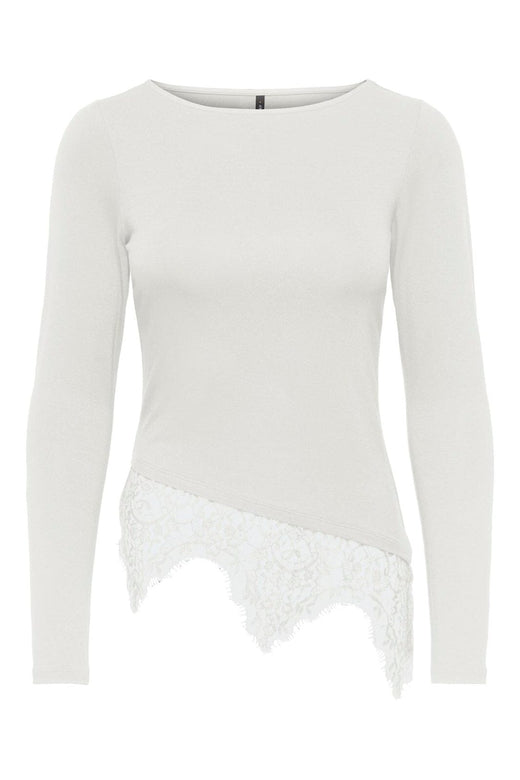Only - Onllaila L/S Lace Mix Top - 5135819 Cloud Dancer