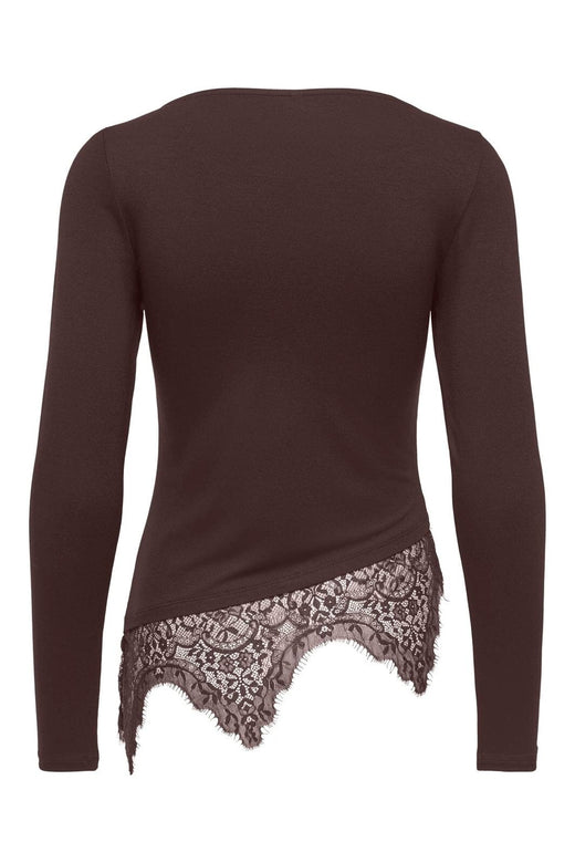 Only - Onllaila L/S Lace Mix Top - 5135820 Coffee Bean