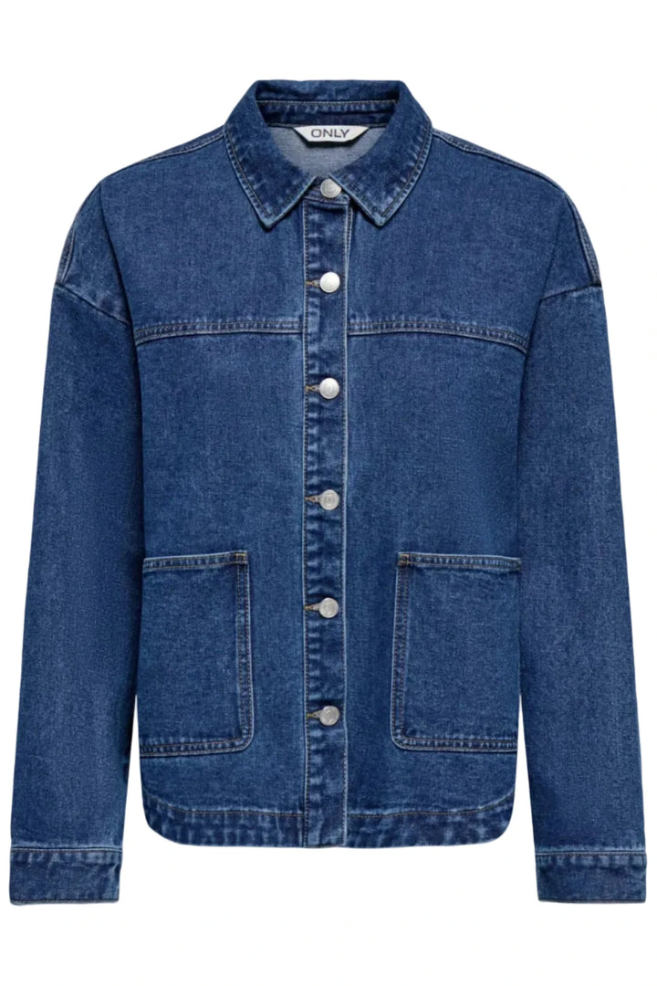 Only - Onllara Ls Shacket Gua - 5036779 Medium Blue Denim Jakker 