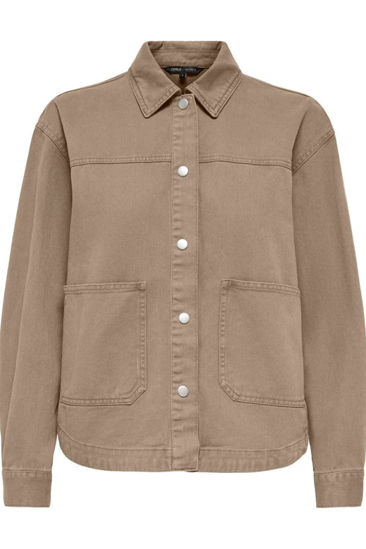 Only - Onllara Twill Jacket - 5079402 Silver Mink Jakker 