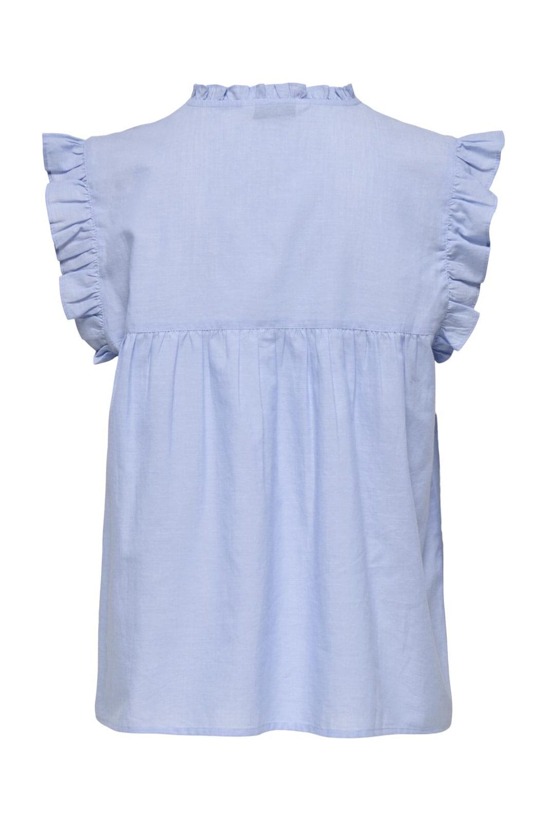 Only - Onllessy S/L Emb Top - 4678687 Cashmere Blue Cd Embroidery