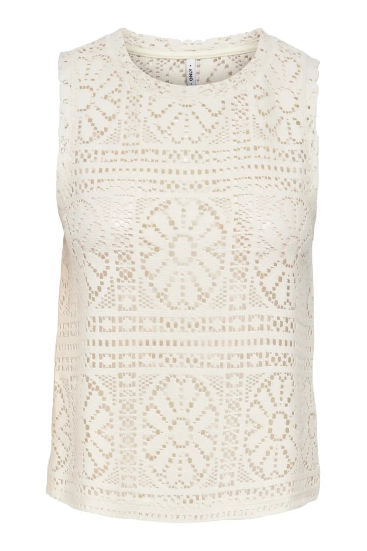 Only - Onllian Lace Tank Top - 4990765 Birch Toppe 