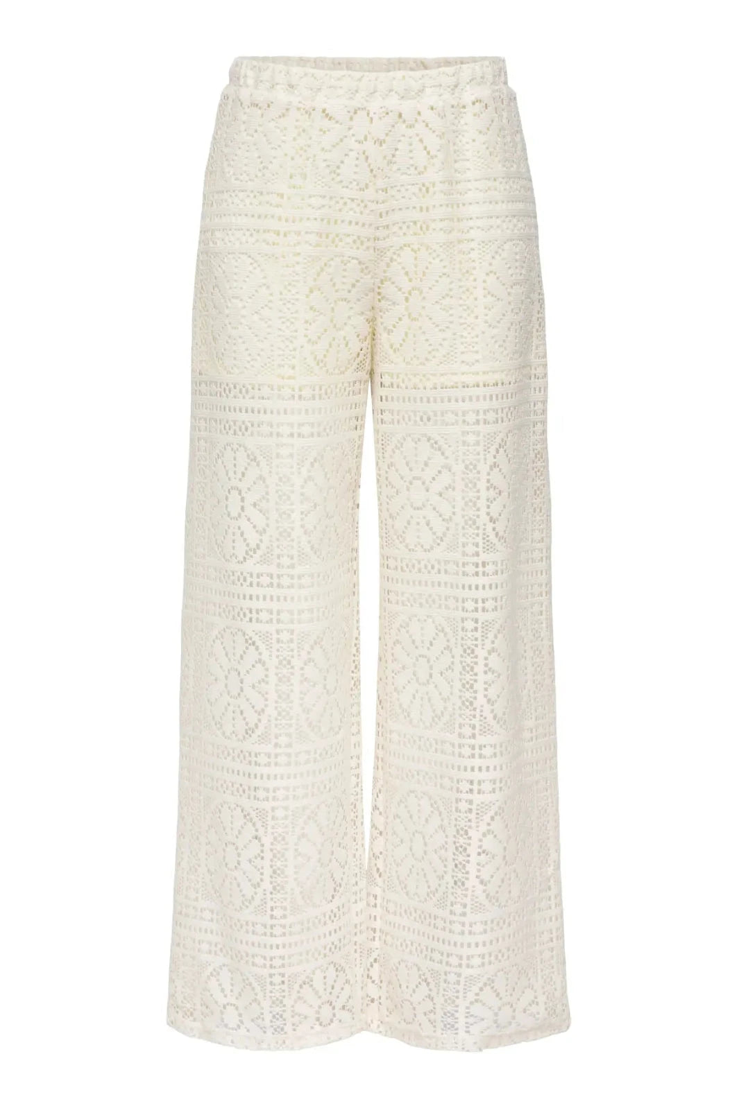 Only - Onllian Lace Wide Pants - 4990769 Birch Bukser 