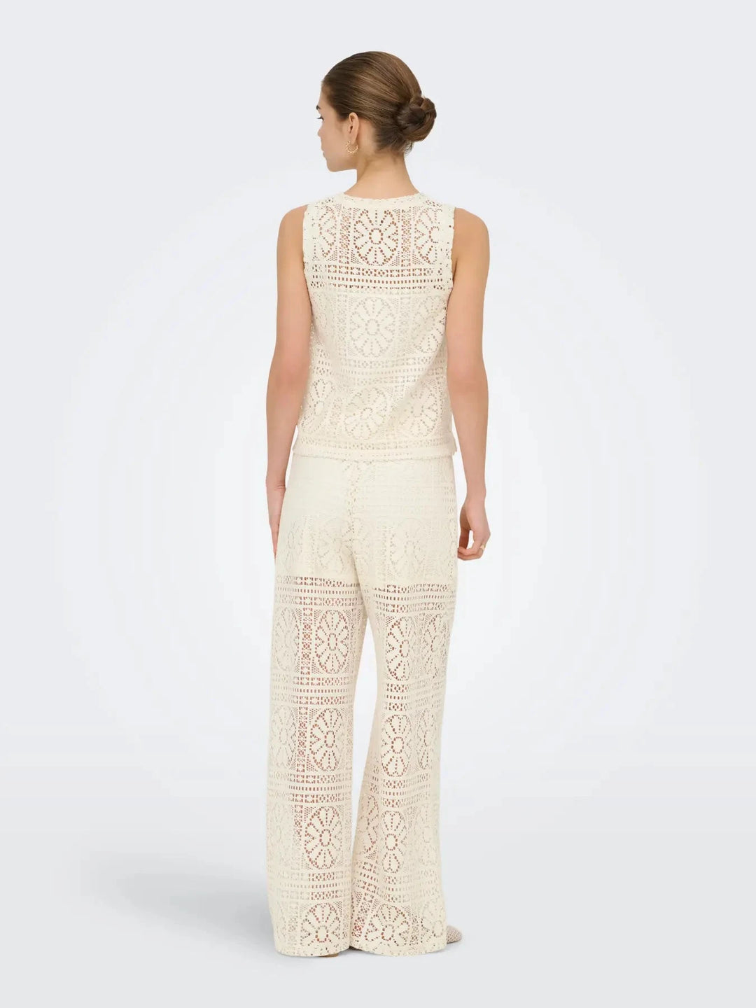 Only - Onllian Lace Wide Pants - 4990769 Birch Bukser 