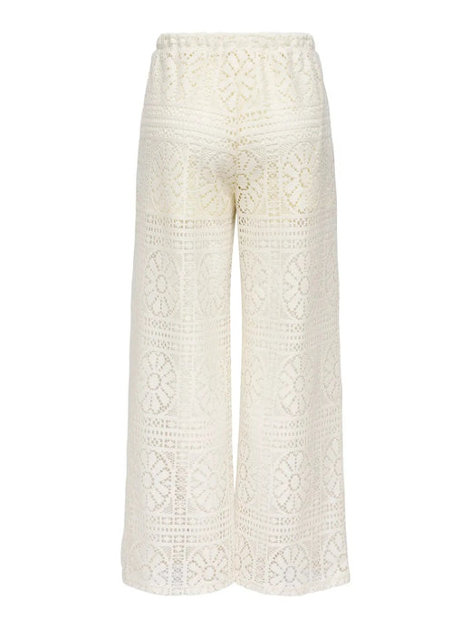 Only - Onllian Lace Wide Pants - 4990769 Birch Bukser 