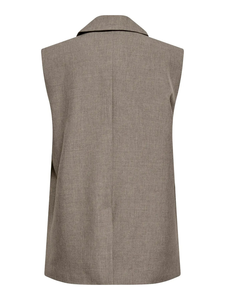 Only - Onllinda S/L Mel Oversize Waistcoat Tlr - 5090457 Major Brown Melange Veste 
