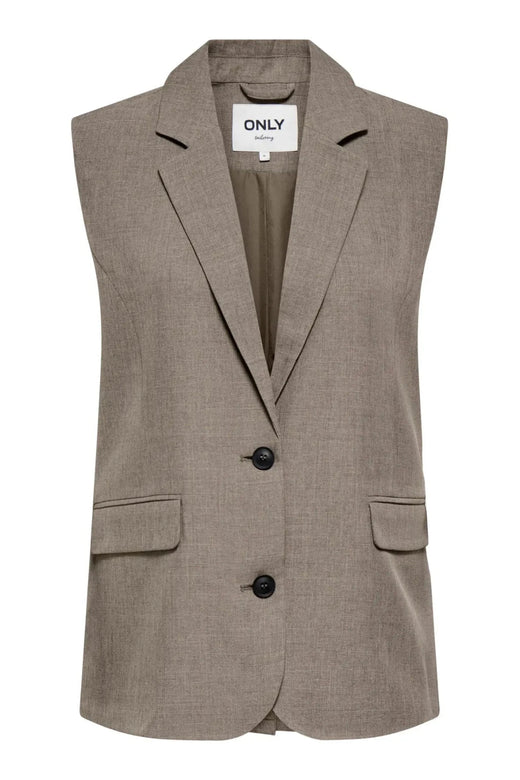 Only - Onllinda S/L Mel Oversize Waistcoat Tlr - 5090457 Major Brown Melange Veste 