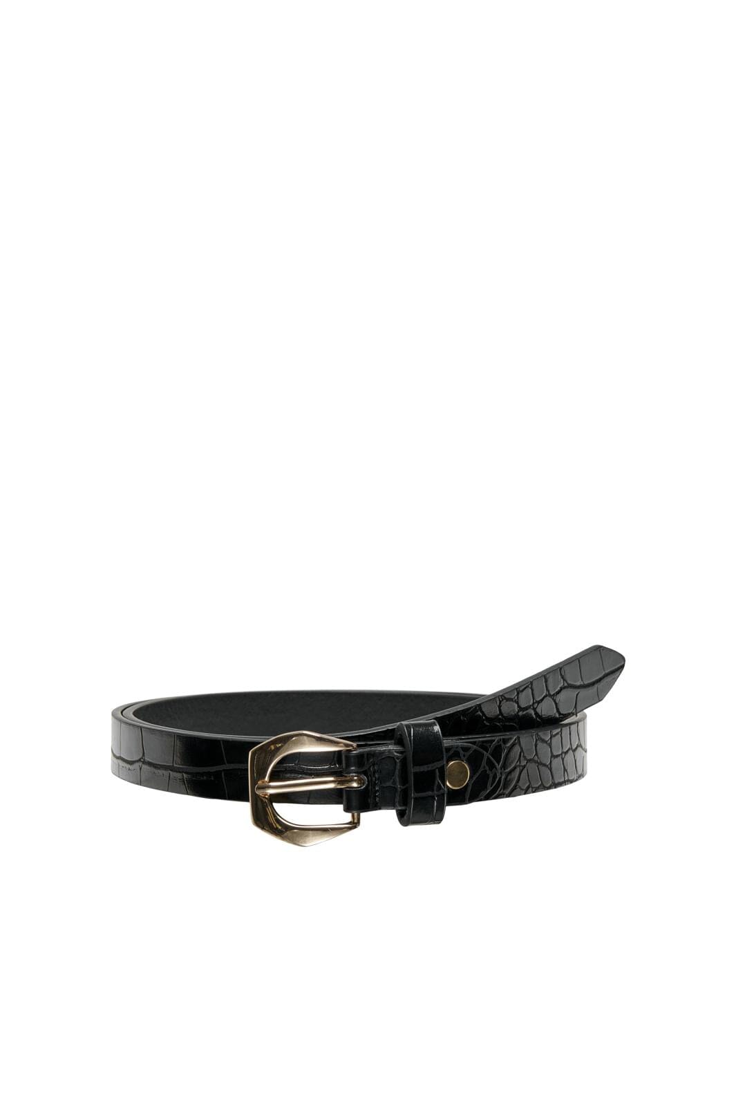 Only - Onllise Croco Pu Jeans Belt Acc - 4452552 Black Gold Metal