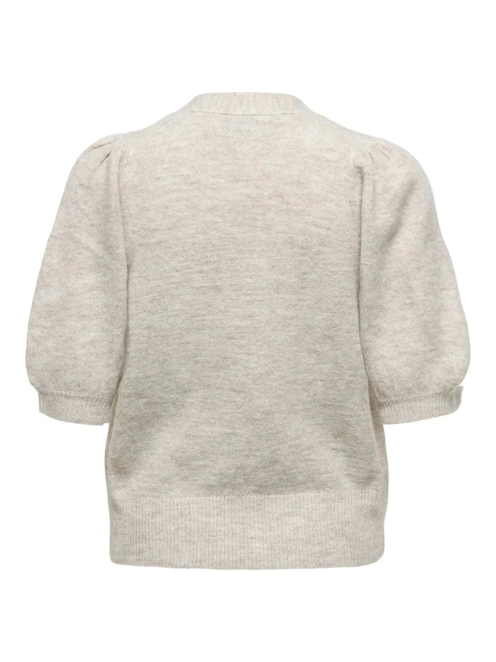 Only - Onlliva V-Neck S/S Cardigan Knt - 4975689 Pumice Stone Melange Cardigans 