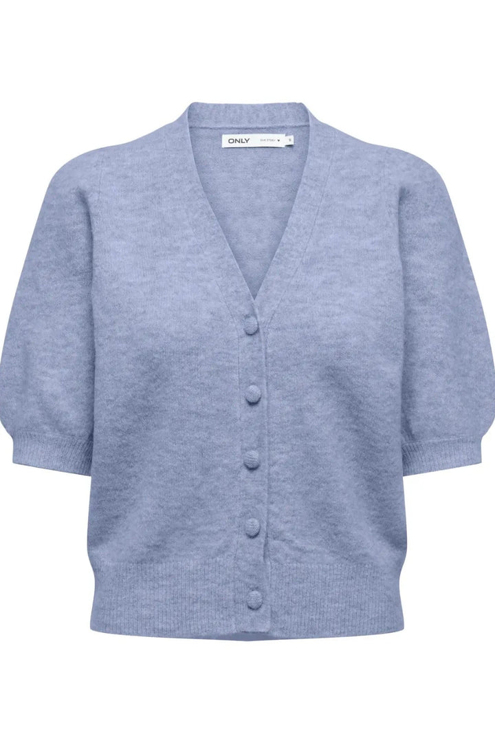 Only - Onlliva V-Neck S/S Cardigan Knt - 4975980 Skyway Melange Cardigans 