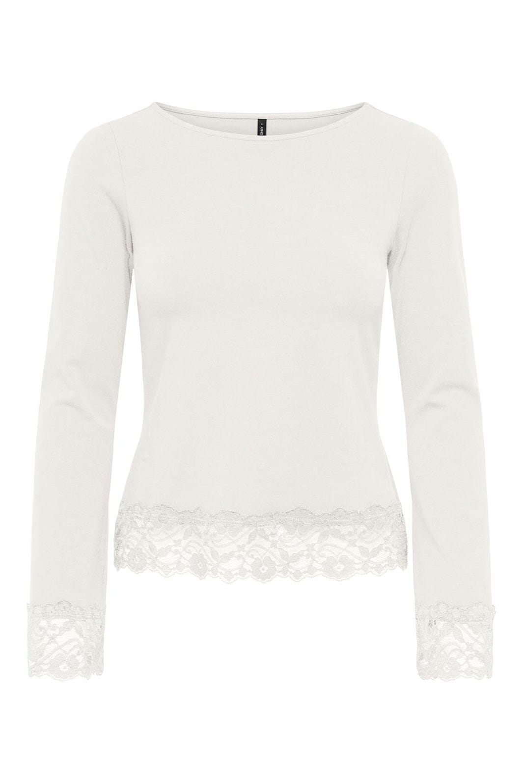 Only - Onllive Love L/S O-Neck Lace Top - 5130879 Cloud Dancer Dtm Lace