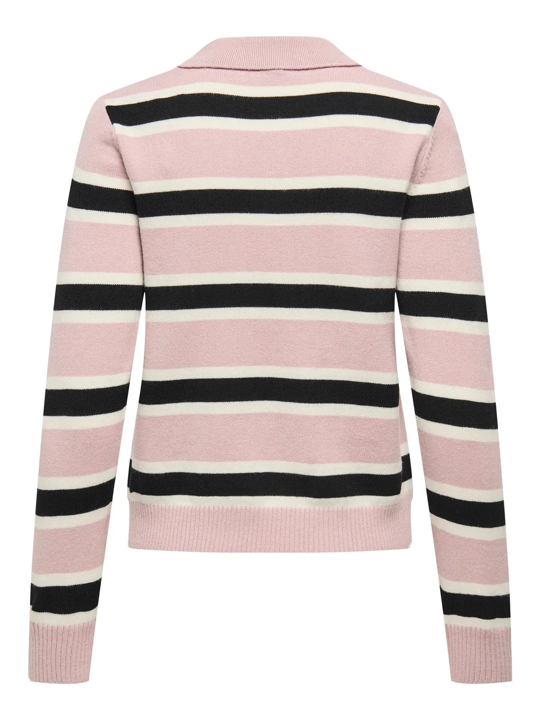 Only - Onllondon Ls Stripe Polo Cc Knt - 4947496 Burnished Lilac Babys Breath/Black/Dtm Button Strikbluser 