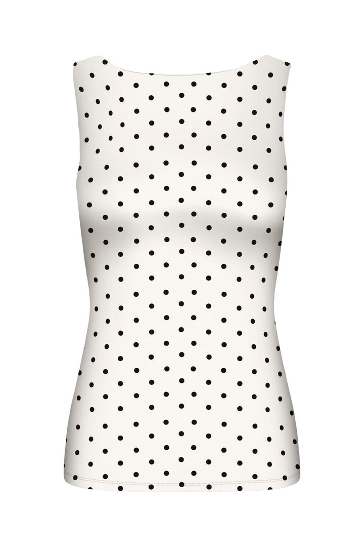 Only - Onllone 2-Way S/L Top - 5083276 Cloud Dancer Small Black Dots