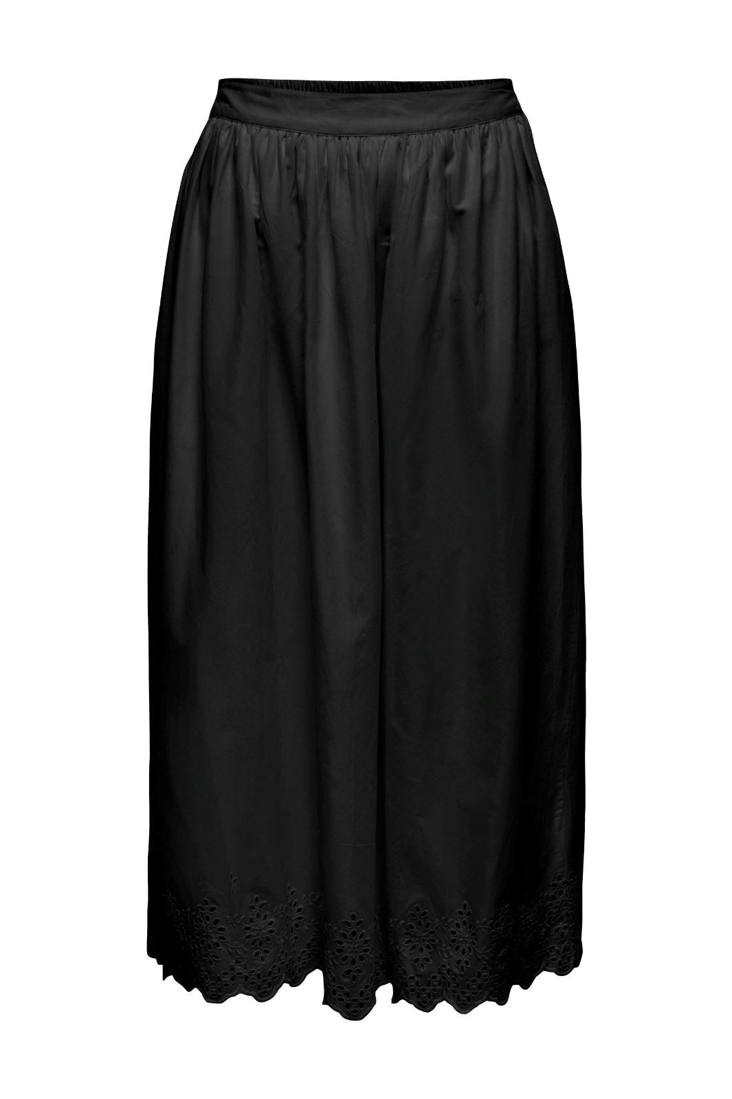 Only - Onllou Emb Ankle Skirt - 4542262 Black Nederdele 