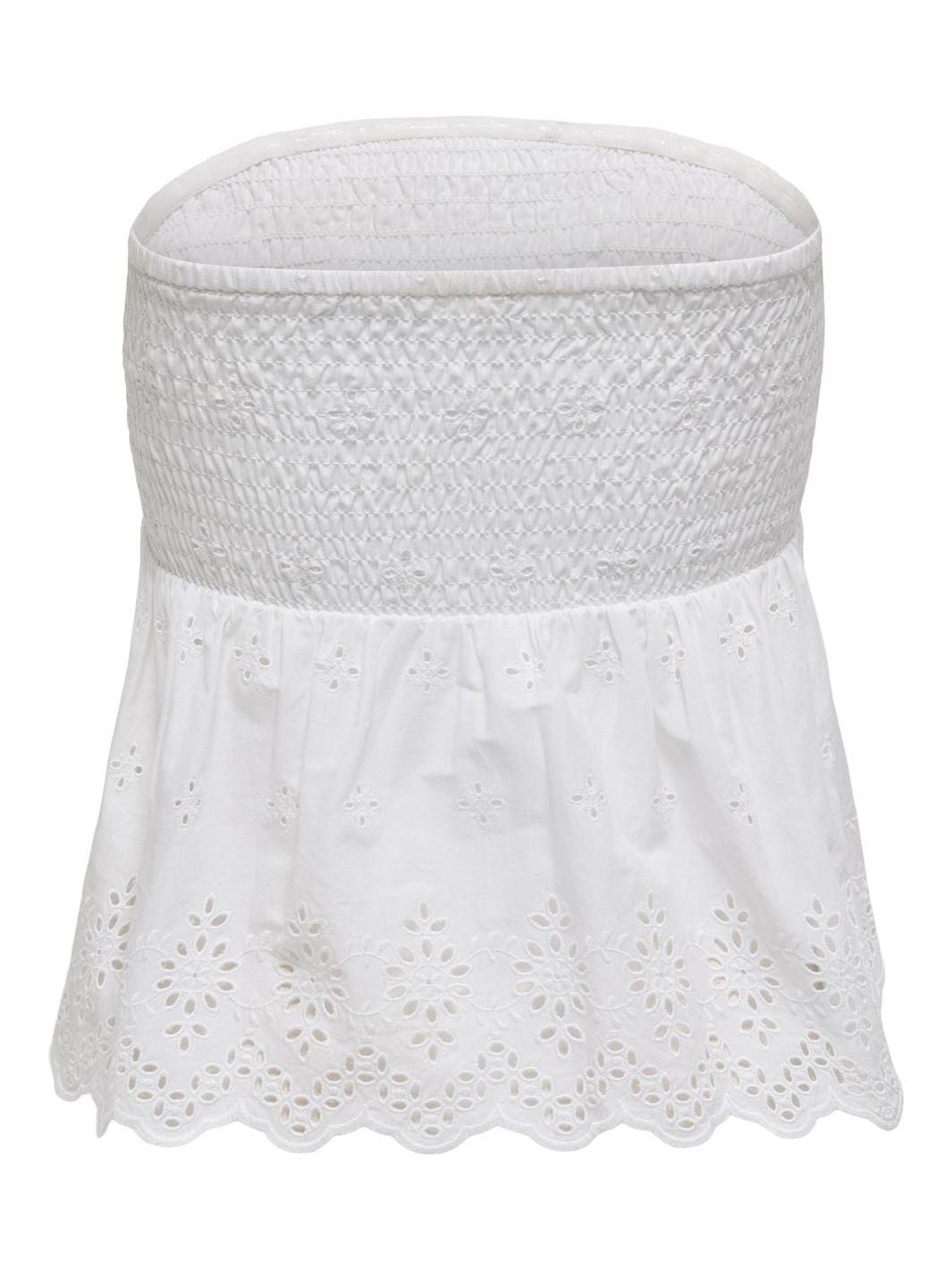 Only - Onllou Life Emb Bandeau Top - 4802409 Bright White W. Bright White Emb
