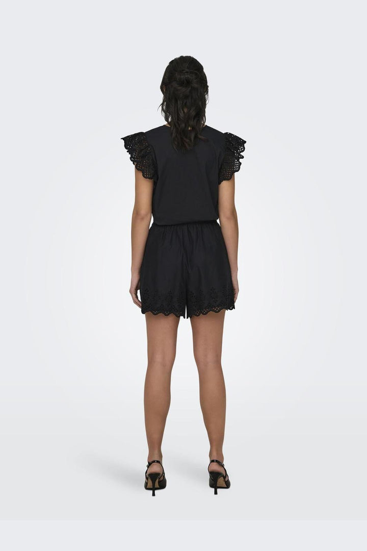 Only - Onllou Life Emb Loose Shorts - 4415682 Black