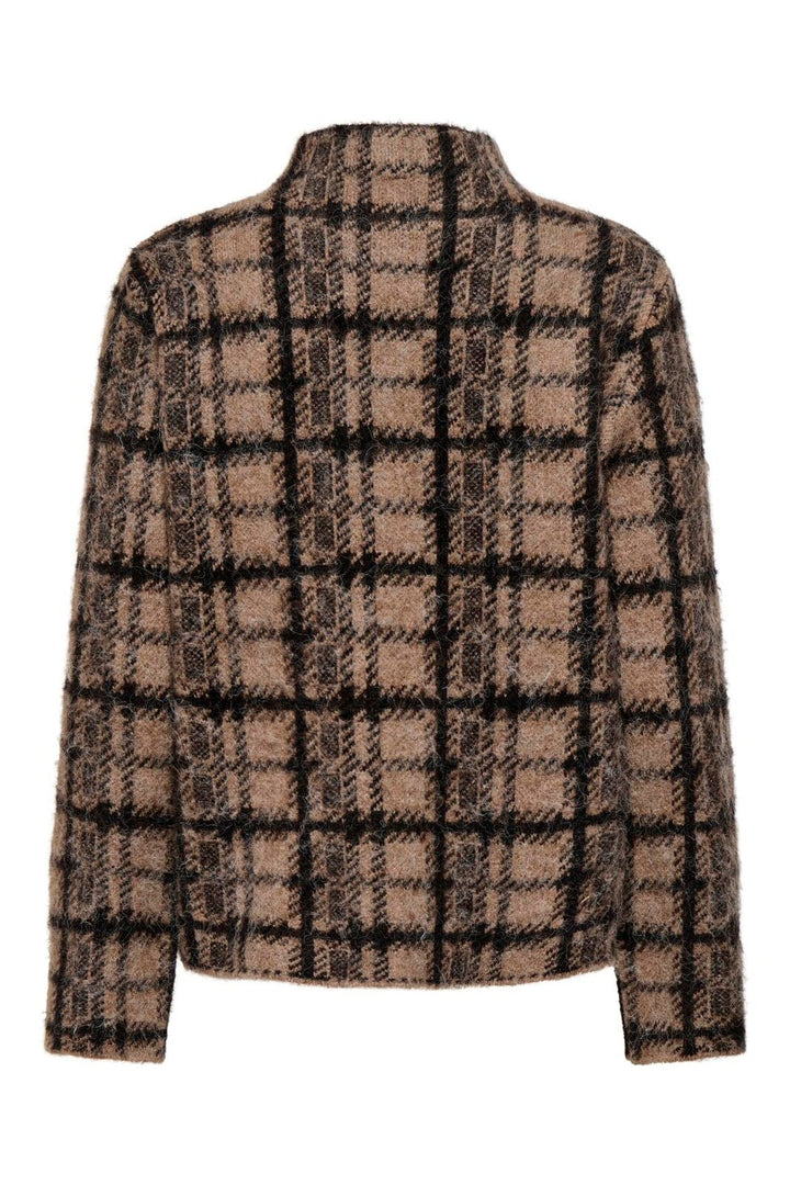 Only - Onllouise Ls Highneck Knt - 5083669 Chocolate Torte Toasted Coconut/Black/Mel