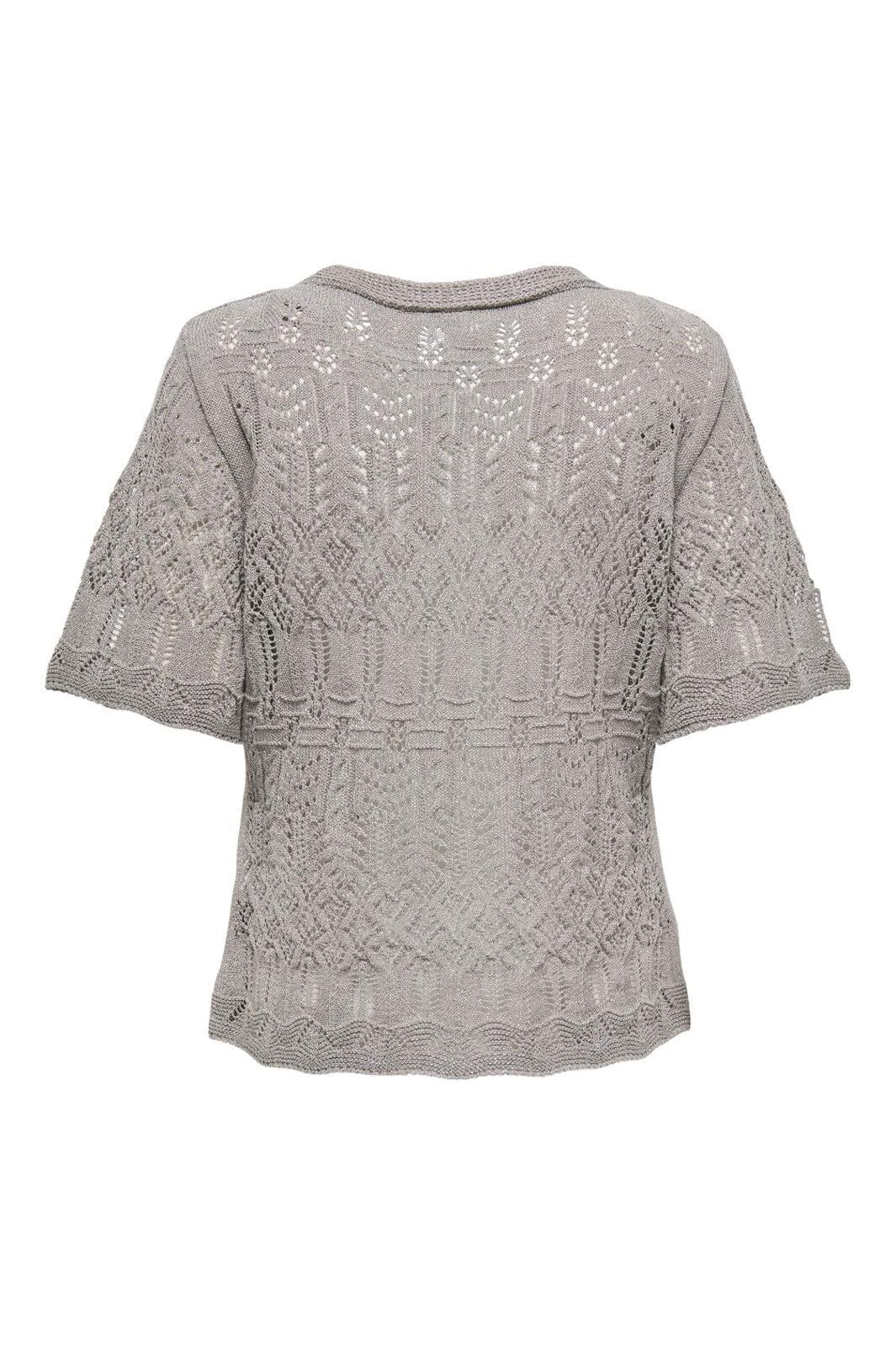 Only - Onllovely Ss Glitter Button Top Knt - 4916203 Weathered Teak Silver