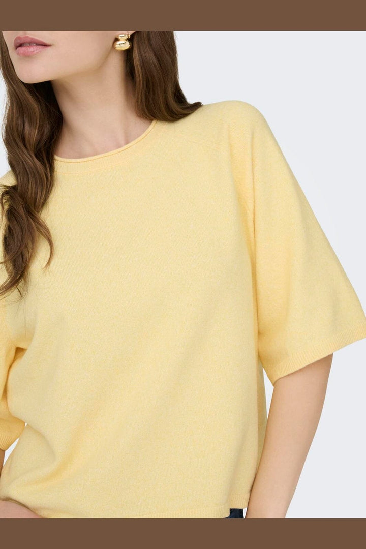 Only - Onlloyal 2/4 O-Neck Knt - 4979625 Sunlight Melange