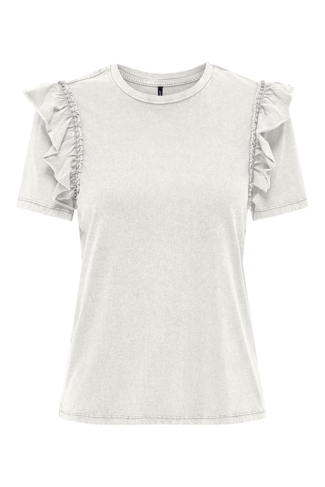 Only - Onllucy S/S Pearl Top - 4649177 Cloud Dancer Pearl