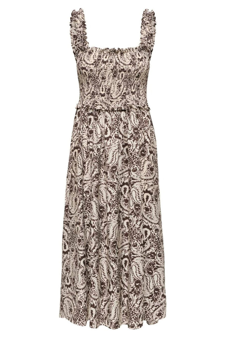 Only - Onllumira S/L Long Smock Dress - 5110265 Pumice Stone Hot Fudge Paisley