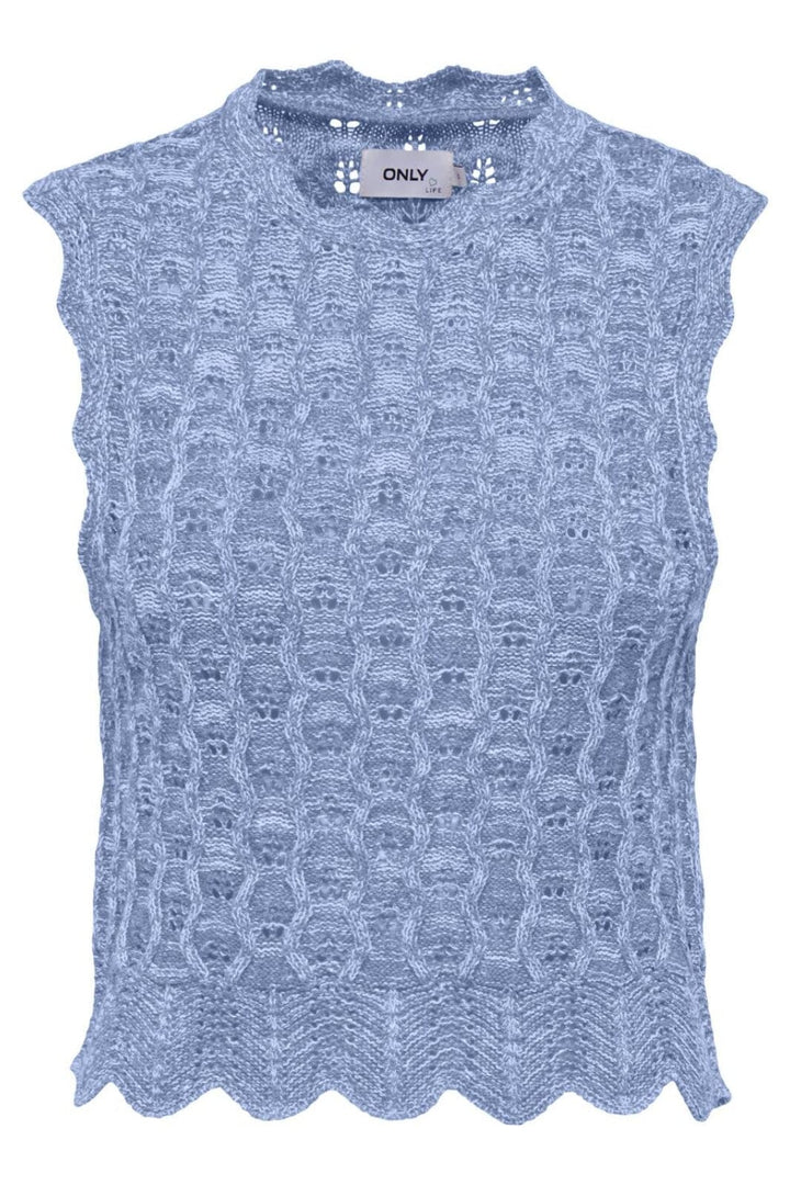 Only - Onlluna Life Sl O-Neck Tank Knt - 4464322 Light Blue Toppe 