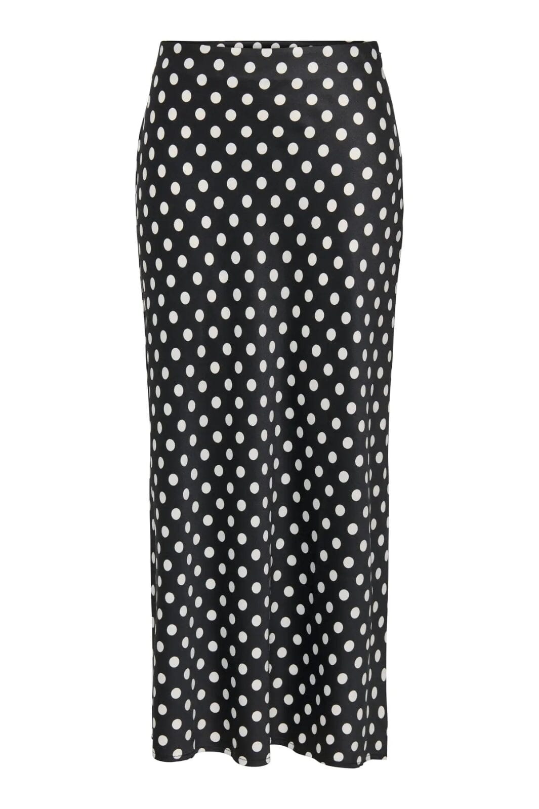 Only - Onllydia Long Satin Skirt - 4959203 Black White Dots Nederdele 