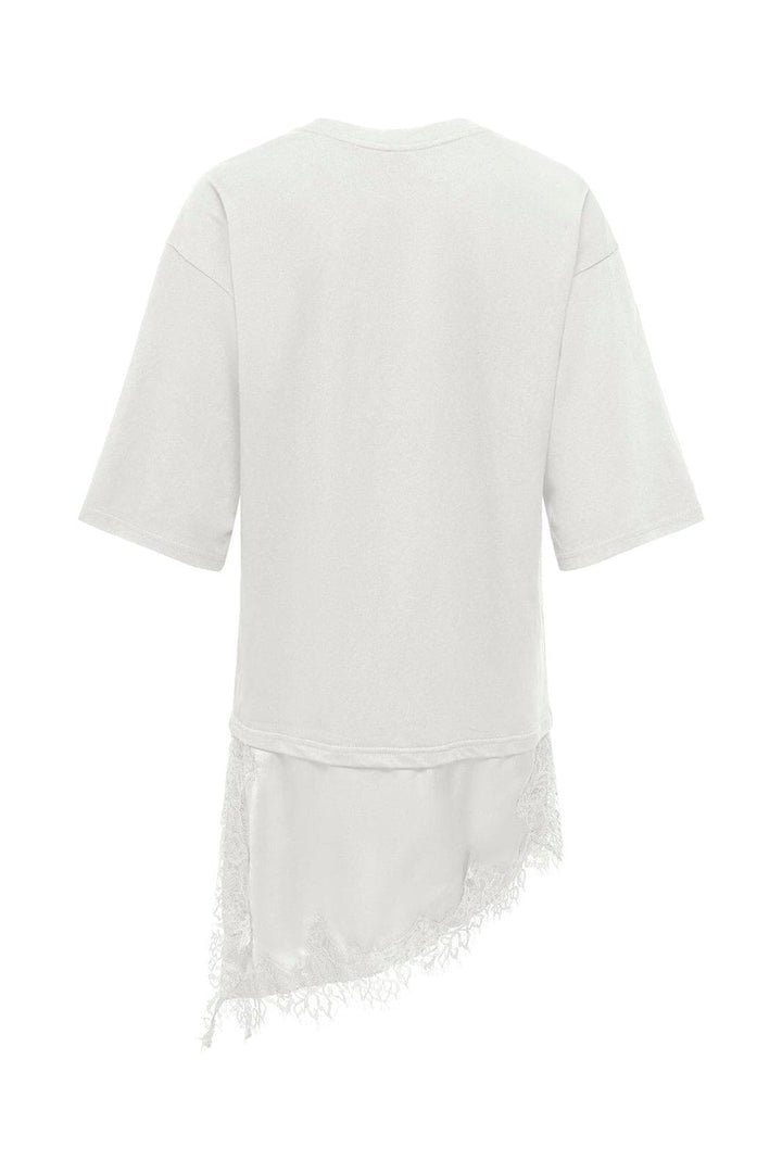 Only - Onlmadelyn S/S Lace Top - 5136001 Cloud Dancer Cd Lace
