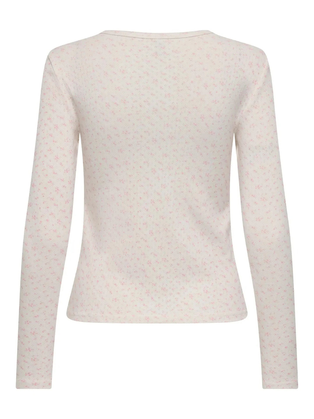 Only - Onlmadison L/S O-Neck Top - 4969690 Cloud Dancer Gry Flower Romance Rose Bluser 