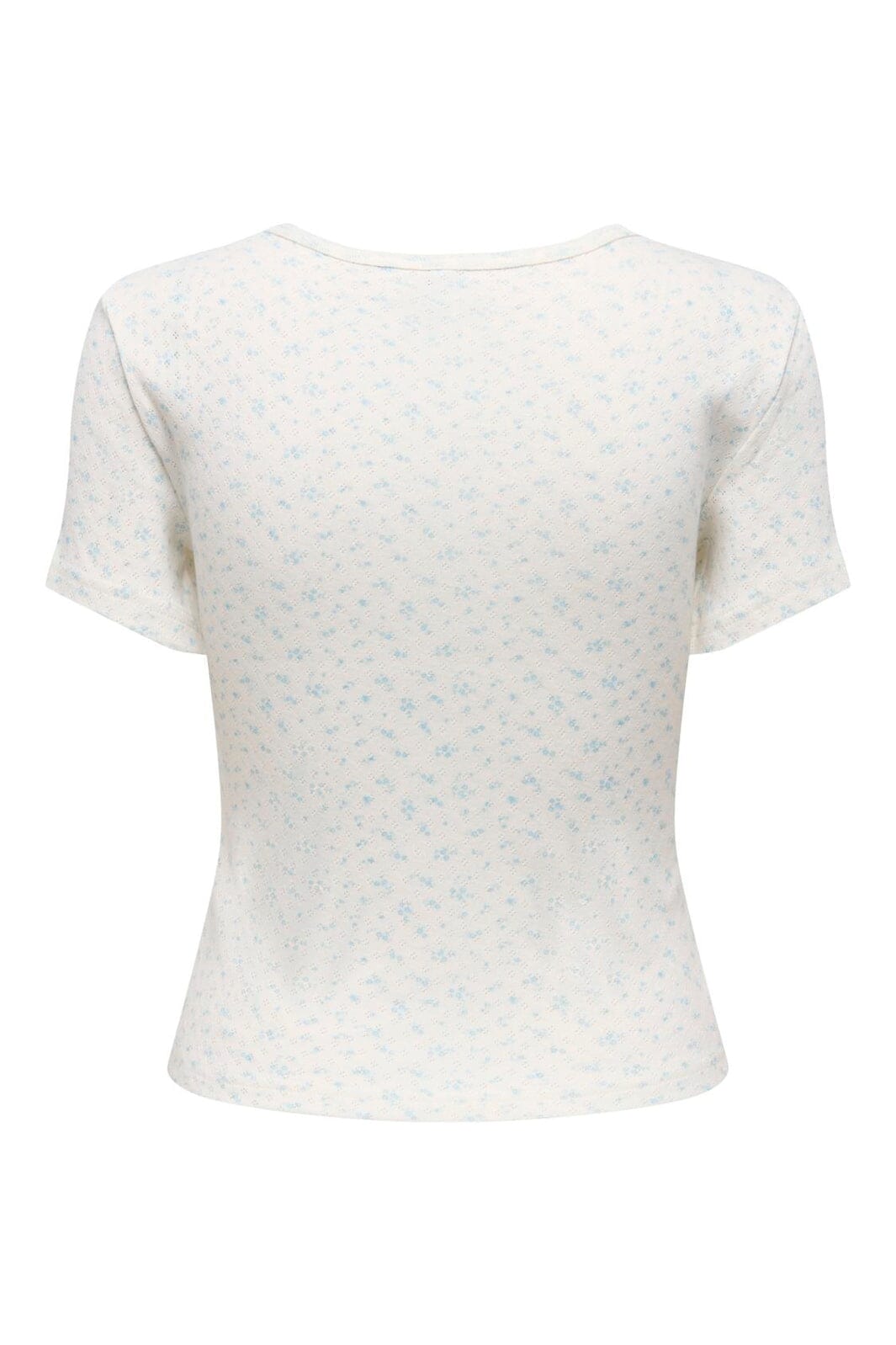 Only - Onlmadison S/S O-Neck Baby Tee - 4969625 Cloud Dancer Gry Flower Winter Sky