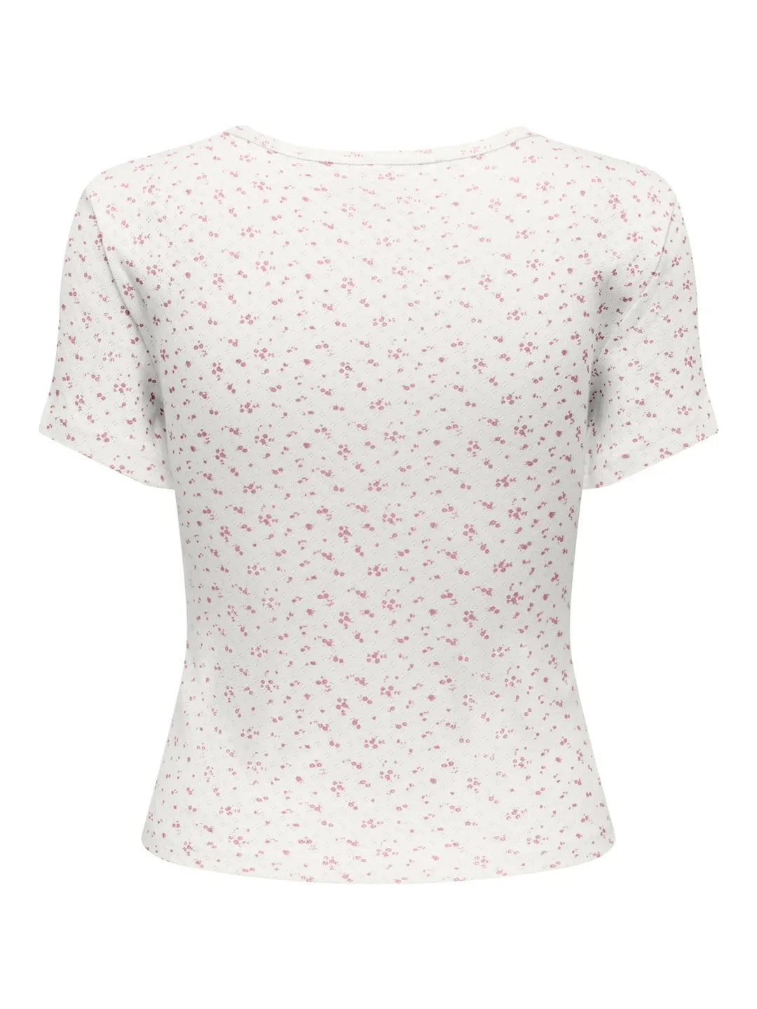 Only - Onlmadison S/S O-Neck Baby Tee - 5011783 Cloud Dancer Gry Flower Romance Rose T-shirts 