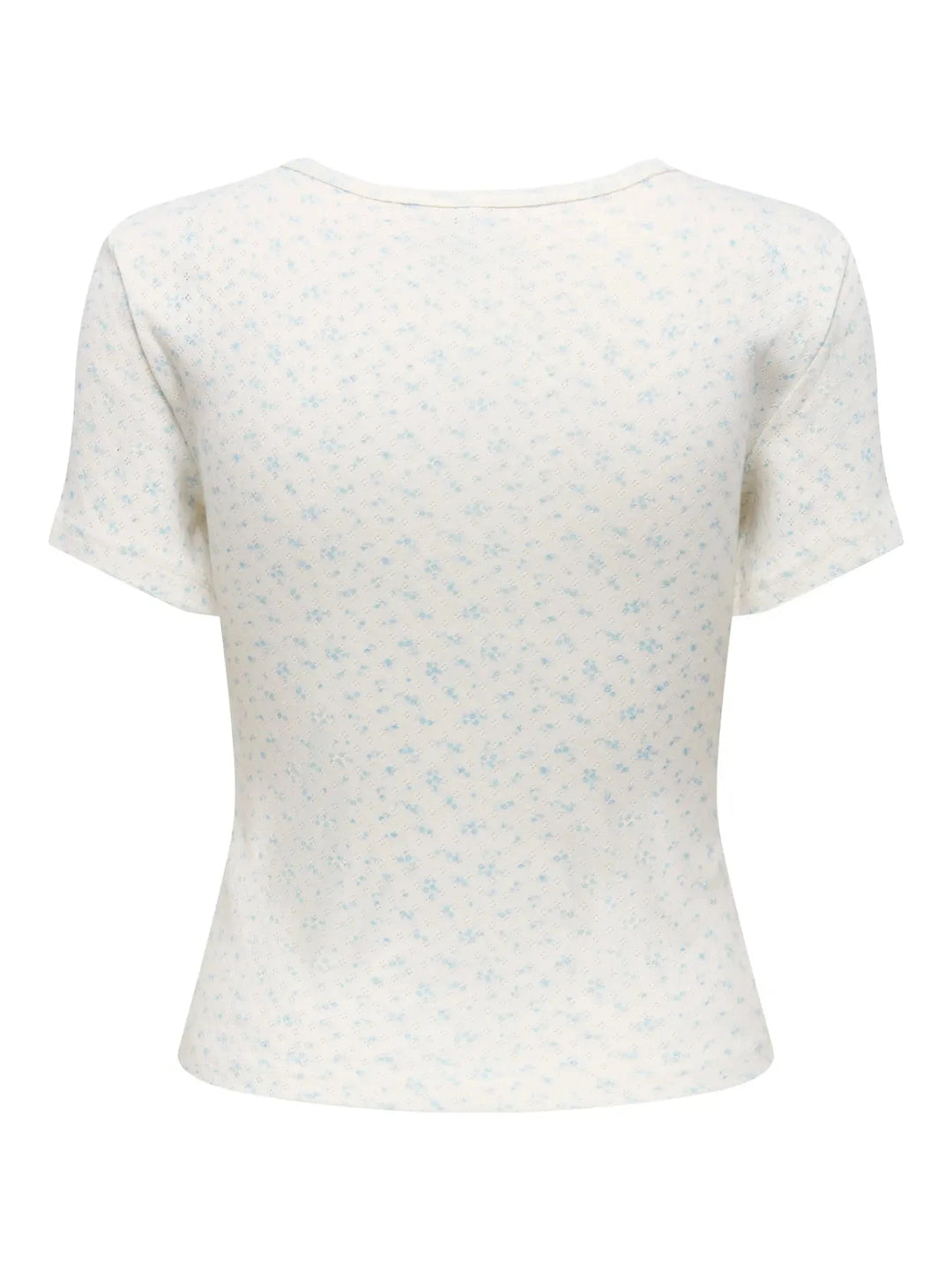 Only - Onlmadison S/S O-Neck Baby Tee - 5011787 Cloud Dancer Vivi Winter Sky Toppe 